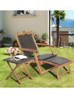 Gartenliege in Braun