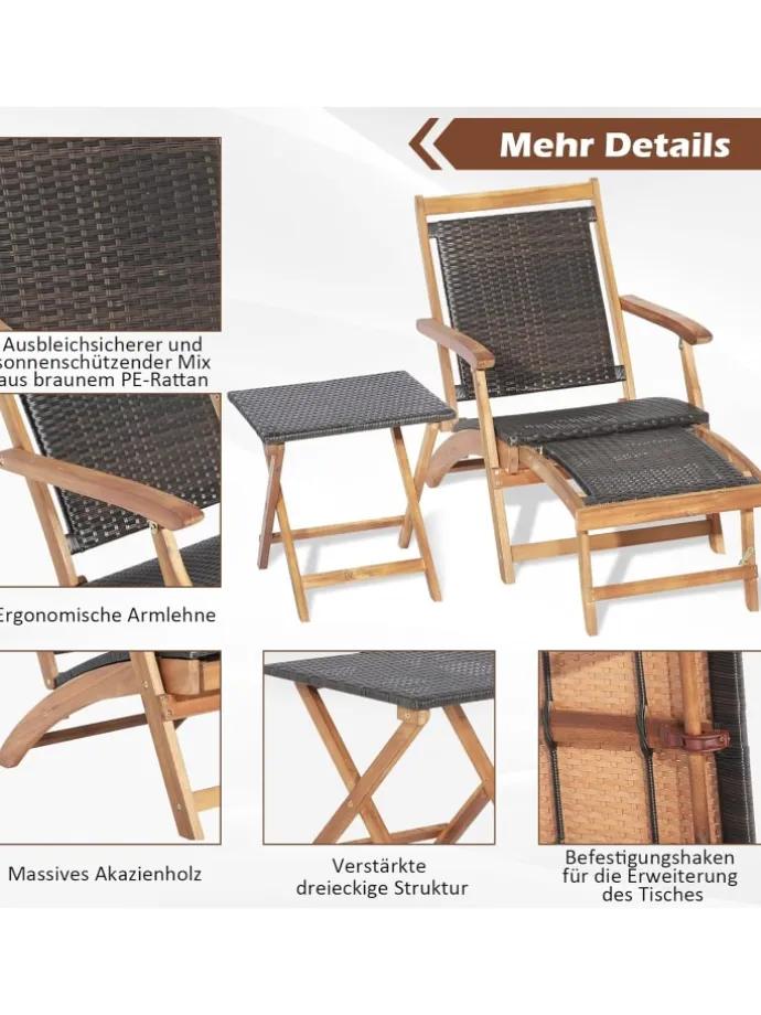 Gartenliege in Braun