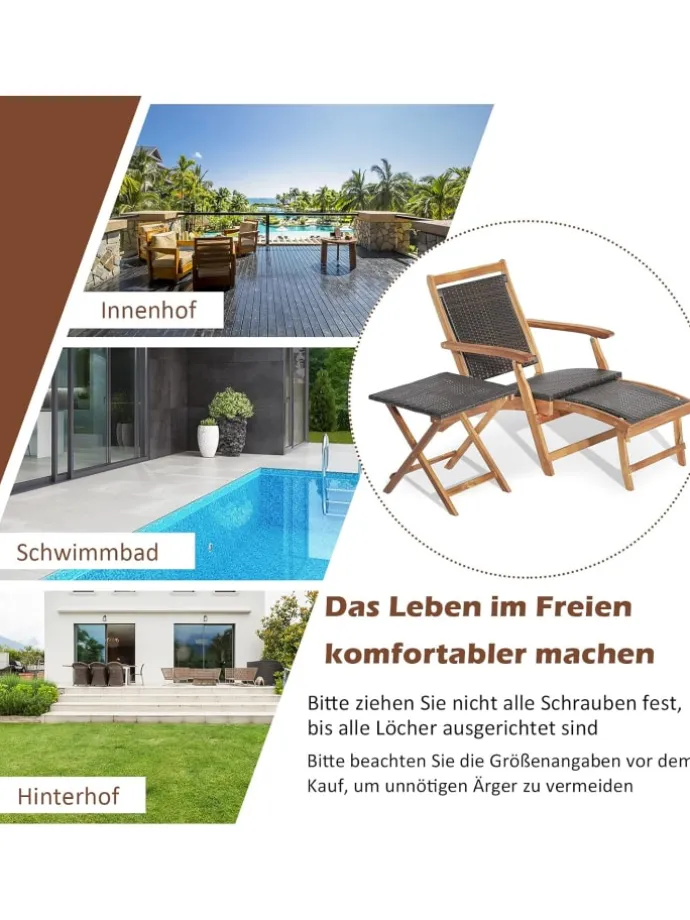 Gartenliege in Braun