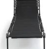 Gartenliege in Schwarz - (B)59 x (H)30 x (T)189 cm
