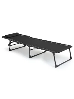 Gartenliege in Schwarz - (B)59 x (H)30 x (T)189 cm