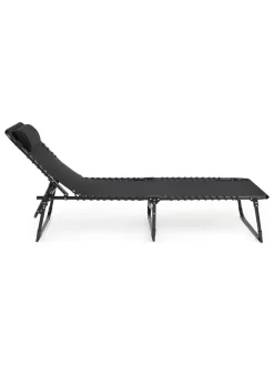 Gartenliege in Schwarz - (L)189 x (B)59 cm