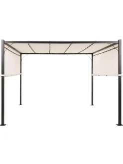 Garten-Pergola PARGA in Beige/Schwarz - (W) 310 x (H) 215 x (L) 310 cm