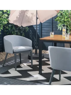 Gartenpolsterstuhl Gleamy 2er-Set in Hellgrau