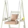 Gartenschaukel mit Gestell mit abnehmbaren Kissen in Weiß