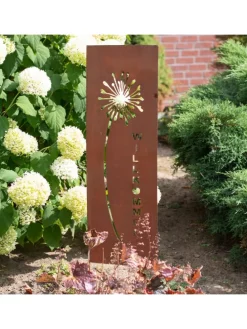Gartenschild Rost Pusteblume in Braun