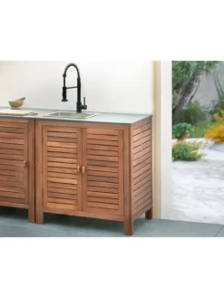 Gartenschrank BRUCOLI in Braun/Grau/Schwarz - (W) 80 x (H) 83 x (L) 50 cm