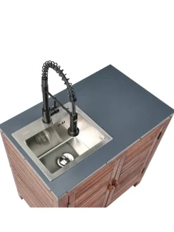 Gartenschrank BRUCOLI in Braun/Grau/Schwarz - (W) 80 x (H) 83 x (L) 50 cm