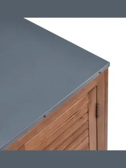 Gartenschrank BRUCOLI in Braun/Grau/Schwarz - (W) 80 x (H) 83 x (L) 50 cm