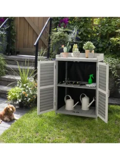 Gartenschrank Tannenholz 67x47x100cm in Grau