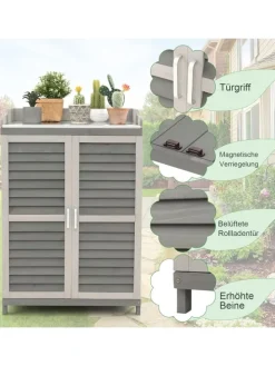 Gartenschrank Tannenholz 67x47x100cm in Grau