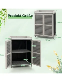 Gartenschrank Tannenholz 67x47x100cm in Grau