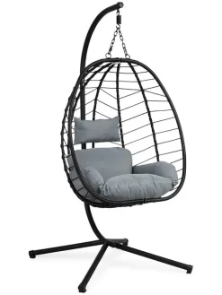 Gartensessel in Schwarz - (L)95 cm - (B)95 cm - (H)195 cm