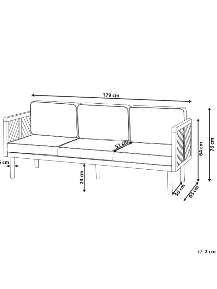 Gartensofa BARATTI in Braun/Beige - (W) 179 x (H) 76 x (L) 65 cm