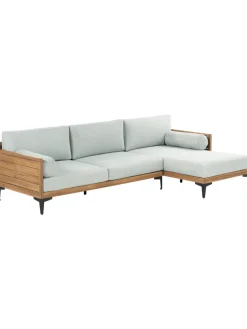 Gartensofa CAVEZZO in Grau/Schwarz/Braun - (W) 254 x (H) 77 x (L) 150 cm