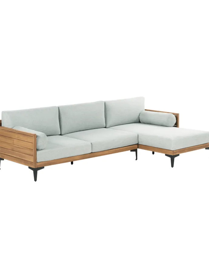 Gartensofa CAVEZZO in Grau/Schwarz/Braun - (W) 254 x (H) 77 x (L) 150 cm