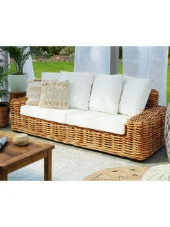Gartensofa FORLI in Braun/Weiß - (W) 218 x (H) 67 x (L) 94 cm