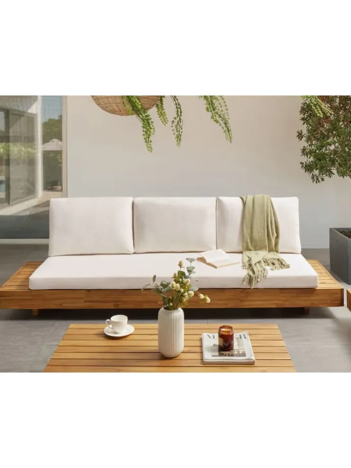 Gartensofa MARETTIMO in Braun/Weiß - (W) 230 x (H) 70 x (L) 68 cm