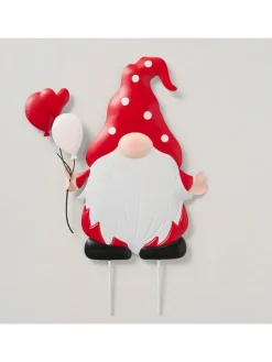 Gartenstab "August" in Rot/ Weiß - (H)50 cm