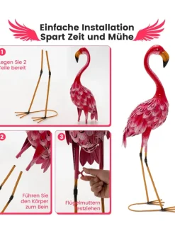 Gartenstatuen 2er Set in Rosa