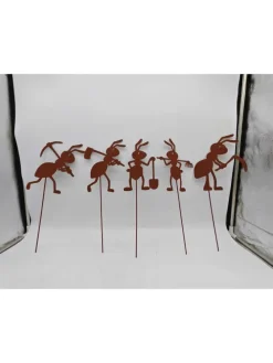 Gartenstecker Ameisen 5er Set in Rost