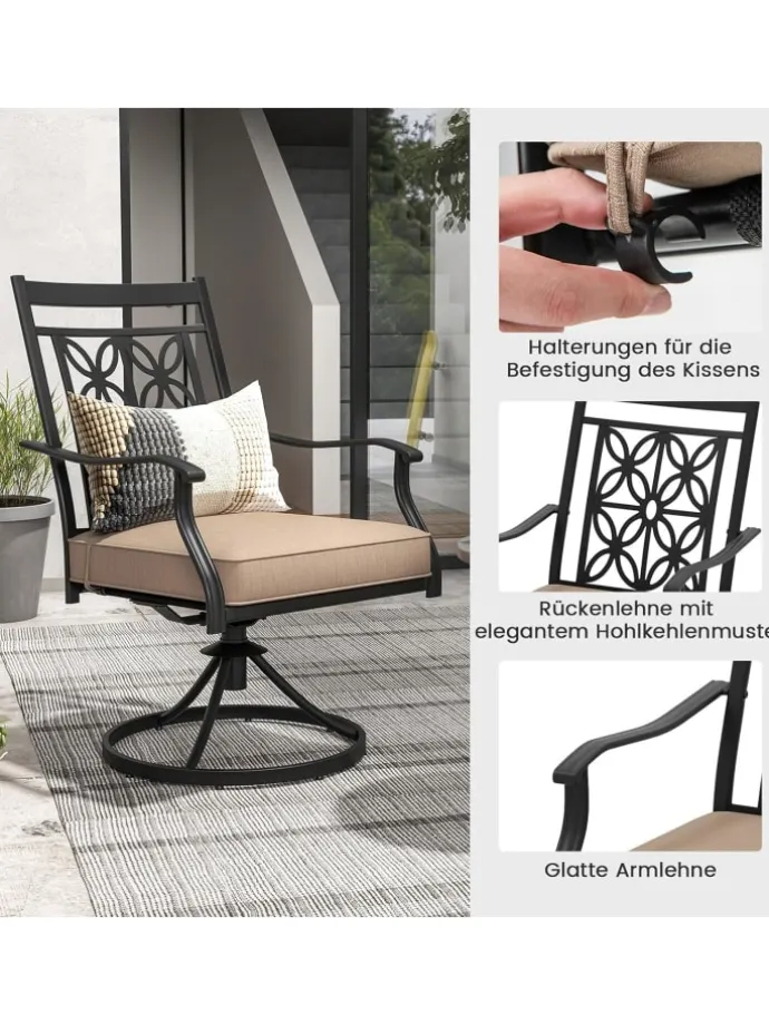 Gartenstühle 2er Set in Khaki