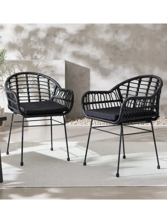 Gartenstuhl KALO 2er-Set in Schwarz
