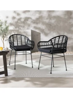 Gartenstuhl KALO 2er-Set in Schwarz