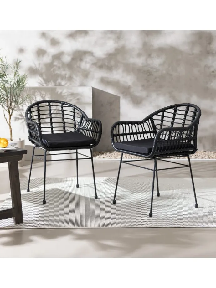 Gartenstuhl KALO 2er-Set in Schwarz