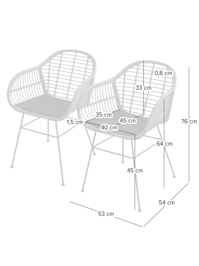 Gartenstuhl KALO 2er-Set in Schwarz