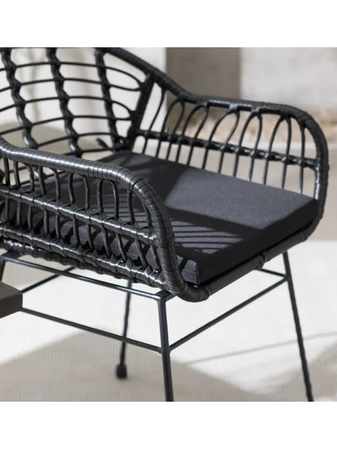 Gartenstuhl KALO 2er-Set in Schwarz