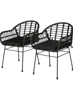 Gartenstuhl KALO 2er-Set in Schwarz