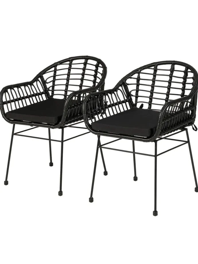 Gartenstuhl KALO 2er-Set in Schwarz