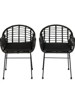 Gartenstuhl KALO 2er-Set in Schwarz
