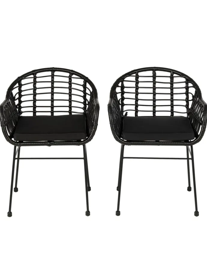 Gartenstuhl KALO 2er-Set in Schwarz