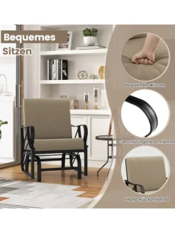 Gartenstuhl mit Schaukelfunktion in Braun