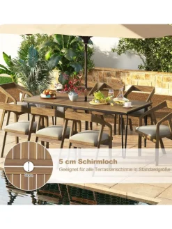 Gartentisch Akazienholz 200cm in Braun