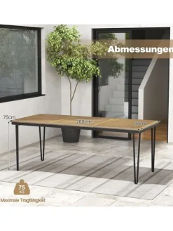 Gartentisch Akazienholz 200cm in Braun