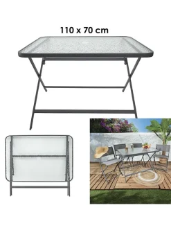 Gartentisch ''Formantera'' in Grau - (B)110 x (H)75 x (T)70 cm