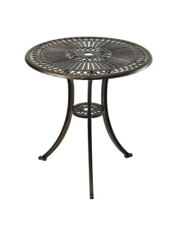 Gartentisch in Schwarz/ Bronze - (H)65 x Ø 60 cm