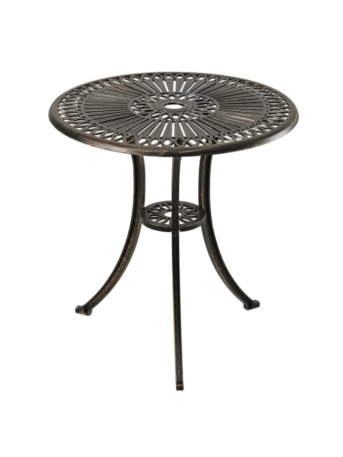 Gartentisch in Schwarz/ Bronze - (H)65 x Ø 60 cm