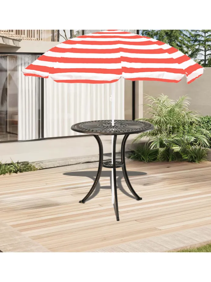 Gartentisch in Schwarz/ Bronze - (H)65 x Ø 60 cm