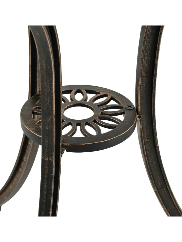 Gartentisch in Schwarz/ Bronze - (H)65 x Ø 60 cm