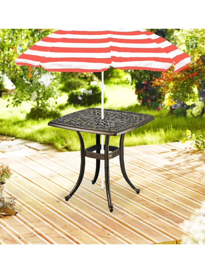 Gartentisch in Schwarz/ Bronze - (B)53 x (H)53 x (T)53 cm