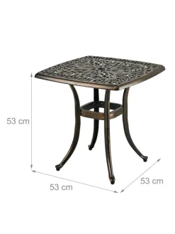 Gartentisch in Schwarz/ Bronze - (B)53 x (H)53 x (T)53 cm