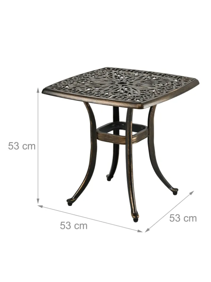 Gartentisch in Schwarz/ Bronze - (B)53 x (H)53 x (T)53 cm