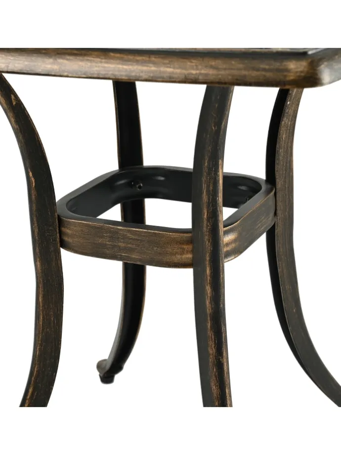 Gartentisch in Schwarz/ Bronze - (B)53 x (H)53 x (T)53 cm