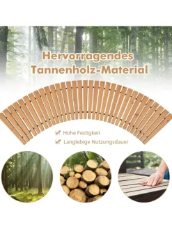 Gartenweg Holz ausrollbar 216x43cm in Beige