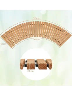 Gartenweg Holz ausrollbar 216x43cm in Beige