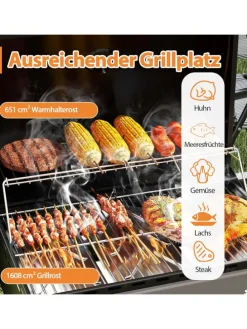 Gasgrill mit 3 Brenner 7 kW in Schwarz